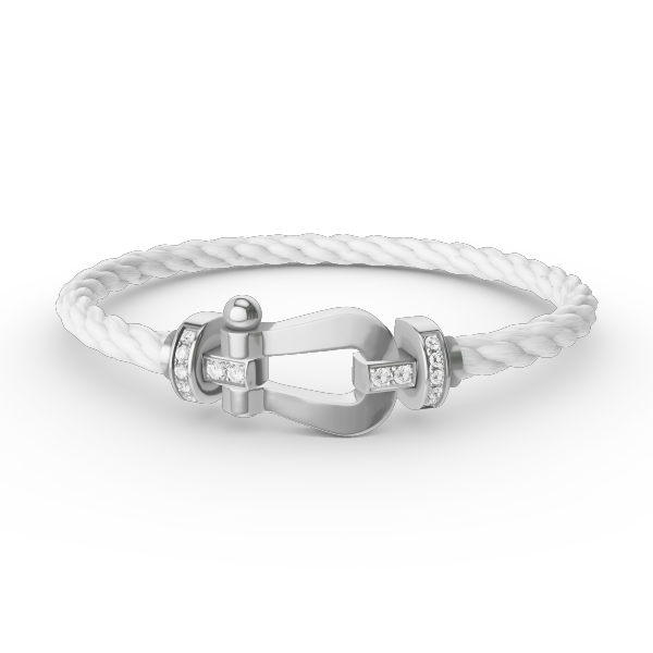ˇSirae GemˇFORCE LARGE HORSESHOE HALF DIAMOND BRACELET SILVER